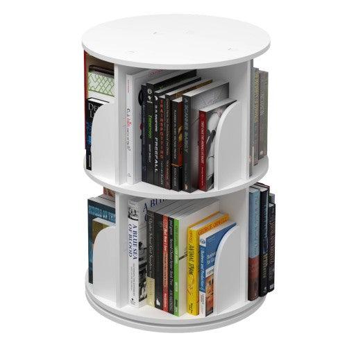 2 Tier 360° Rotating Stackable Shelves Bookshelf Organizer (White) - Intexca - Toytexx 2 Tier 360° Rotating Stackable Shelves Bookshelf Organizer (White) - Intexca - Toytexx